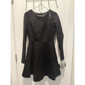 NWT Lulus Forever Chic Black Long Sleeve Dress Women’s Medium Lined Formal Dance